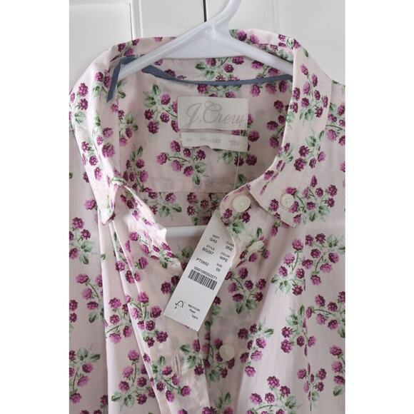 J.CREW NWT $90 Relaxed Fit Lightweight Shirt Top in Whisper Peach Berry Size 00 - Picture 7 of 7